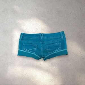 Aeropostale Blue Green Low Rise Micro Mini Shorts